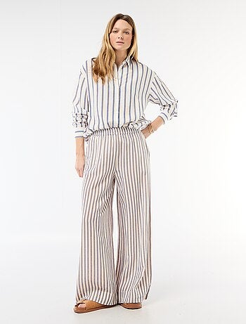 Pantaloni palazzo in lino misto