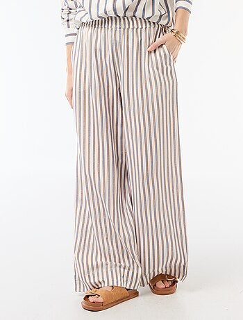 Pantaloni palazzo in lino misto