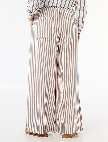 Pantaloni palazzo in lino misto