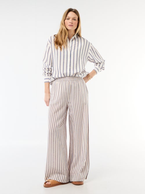 Pantaloni palazzo in lino misto - Kiabi