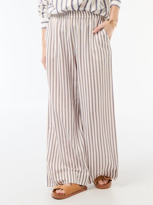 Pantaloni palazzo in lino misto - Kiabi