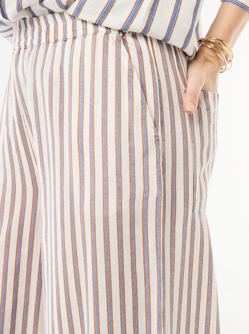 Pantaloni palazzo in lino misto - Kiabi