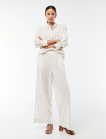 Pantaloni palazzo in lino misto