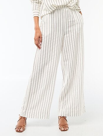 Pantaloni palazzo in lino misto