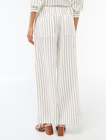 Pantaloni palazzo in lino misto