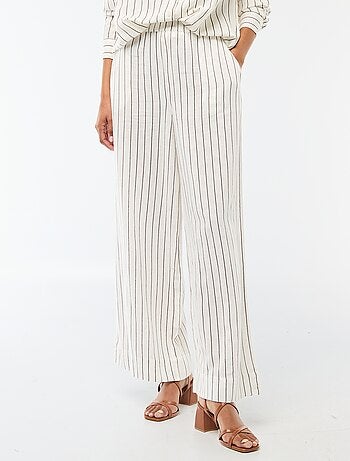 Pantaloni palazzo in lino misto