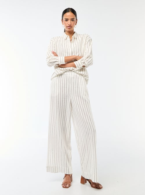 Pantaloni palazzo in lino misto - Kiabi