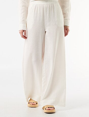 Pantaloni palazzo in lino misto