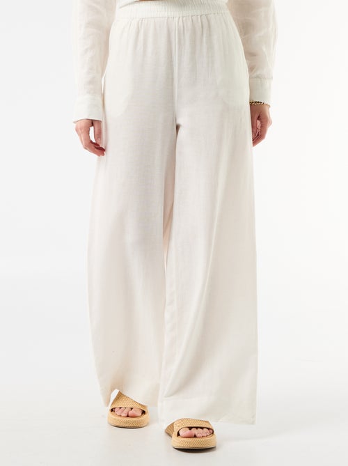 Pantaloni palazzo in lino misto - Kiabi