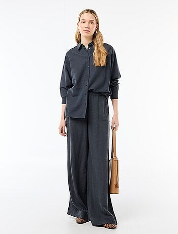 Pantaloni palazzo in lino misto