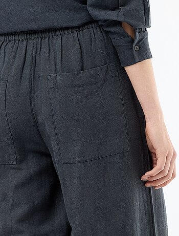 Pantaloni palazzo in lino misto