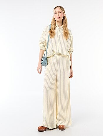 Pantaloni palazzo in lino misto