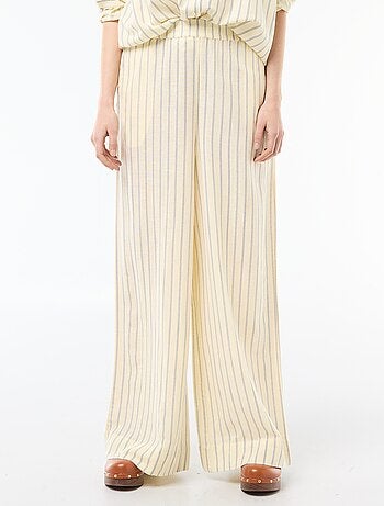 Pantaloni palazzo in lino misto