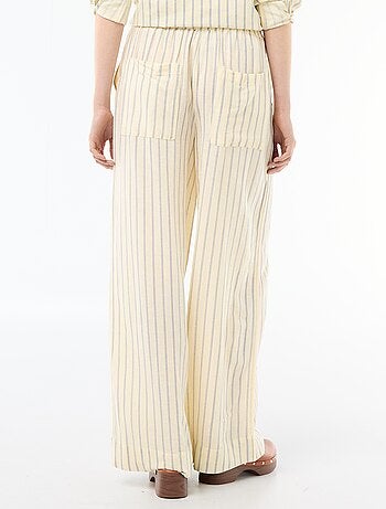 Pantaloni palazzo in lino misto
