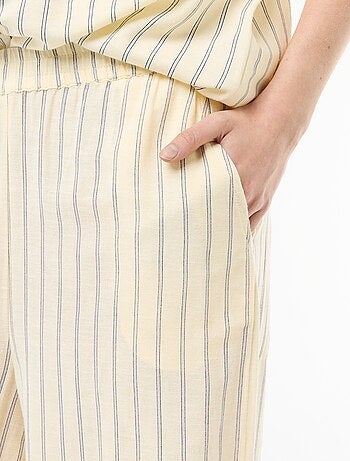 Pantaloni palazzo in lino misto