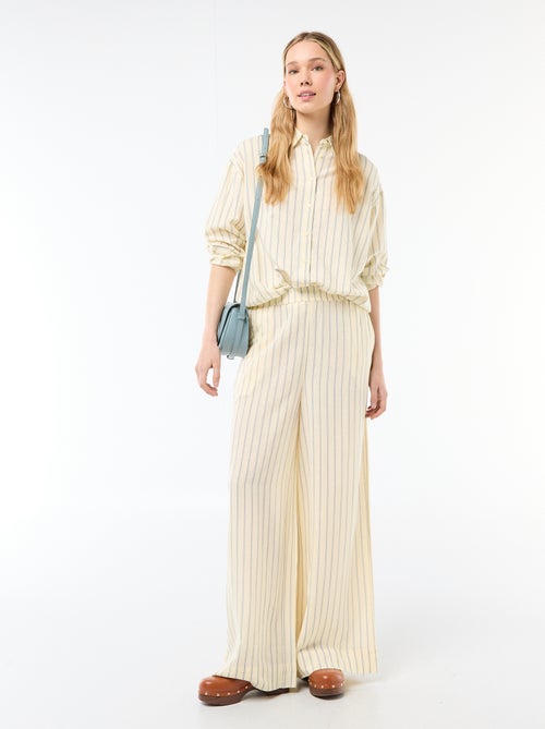 Pantaloni palazzo in lino misto - Kiabi