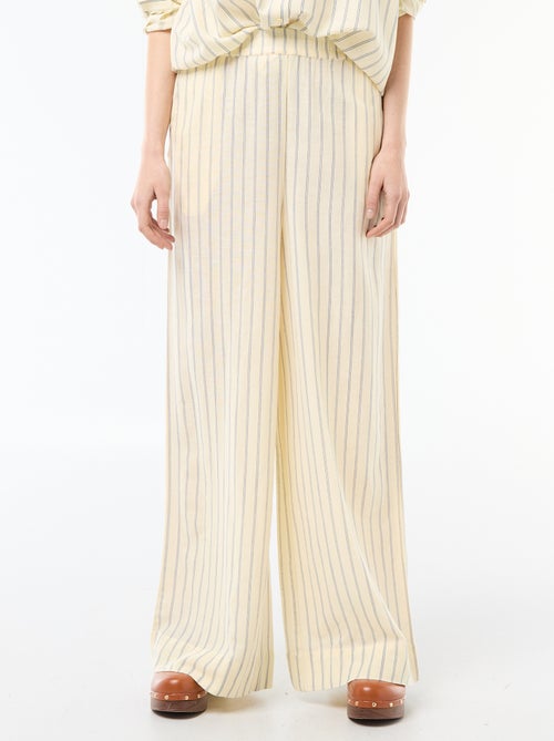 Pantaloni palazzo in lino misto - Kiabi