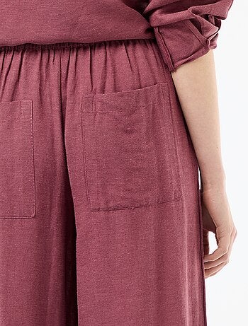 Pantaloni palazzo in lino misto