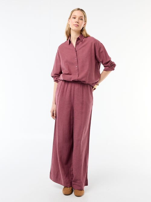 Pantaloni palazzo in lino misto - Kiabi