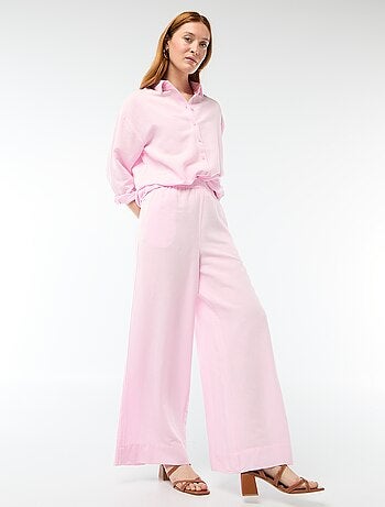 Pantaloni palazzo in lino misto