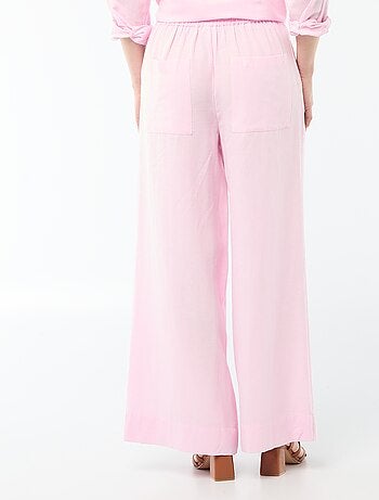Pantaloni palazzo in lino misto