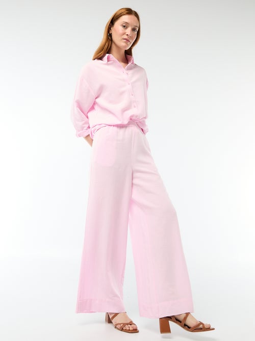 Pantaloni palazzo in lino misto - Kiabi