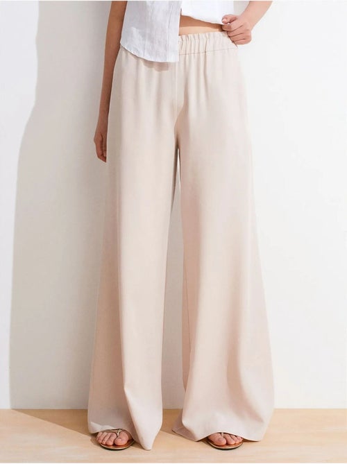 Pantaloni palazzo in tencel a vita alta e gamba ampia dilvin - Kiabi Pantaloni palazzo in tencel a vita alta e gamba ampia dilvin - Kiabi