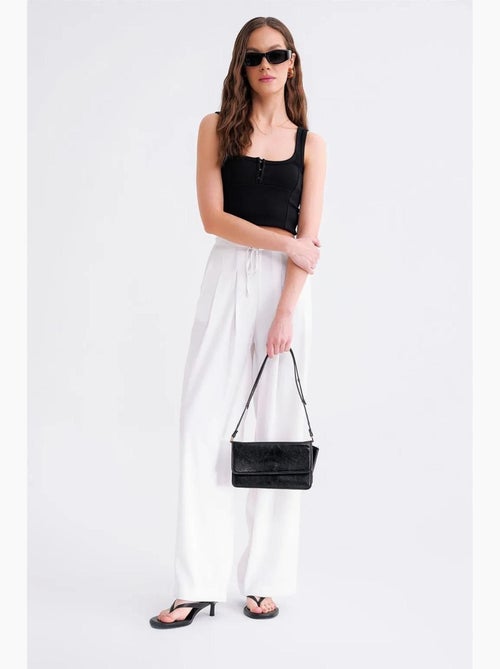 Pantaloni palazzo plissettati a vita alta mixray - Kiabi Pantaloni palazzo plissettati a vita alta mixray - Kiabi