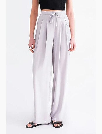 Pantaloni palazzo plissettati a vita alta mixray