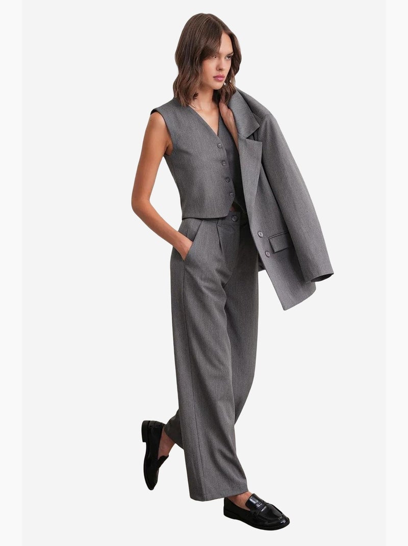 Pantaloni palazzo plissettati con tasche mixray Grigio scuro - Kiabi