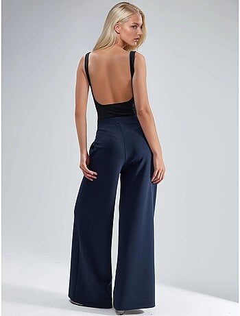 Pantaloni palazzo plissettati con vita elasticizzata busem