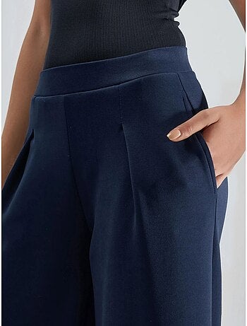Pantaloni palazzo plissettati con vita elasticizzata busem