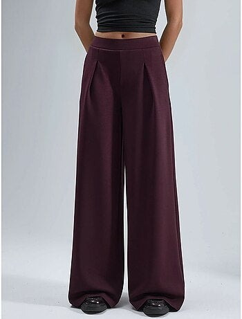 Pantaloni palazzo plissettati con vita elasticizzata busem