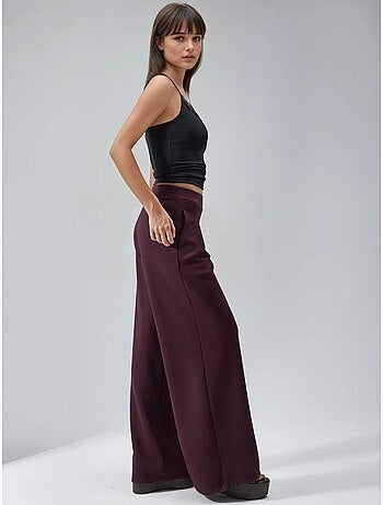 Pantaloni palazzo plissettati con vita elasticizzata busem