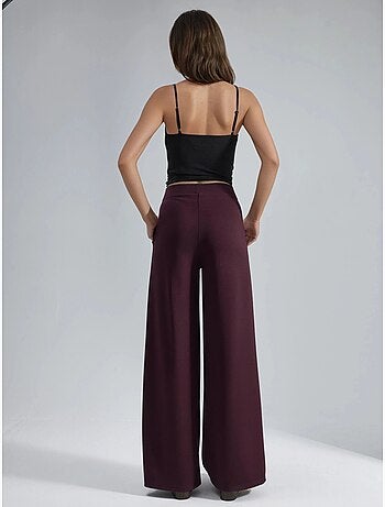 Pantaloni palazzo plissettati con vita elasticizzata busem