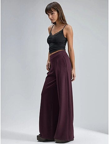 Pantaloni palazzo plissettati con vita elasticizzata busem
