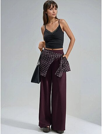 Pantaloni palazzo plissettati con vita elasticizzata busem