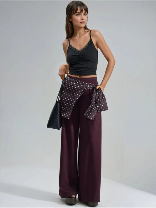 Pantaloni palazzo plissettati con vita elasticizzata busem - Kiabi Pantaloni palazzo plissettati con vita elasticizzata busem - Kiabi