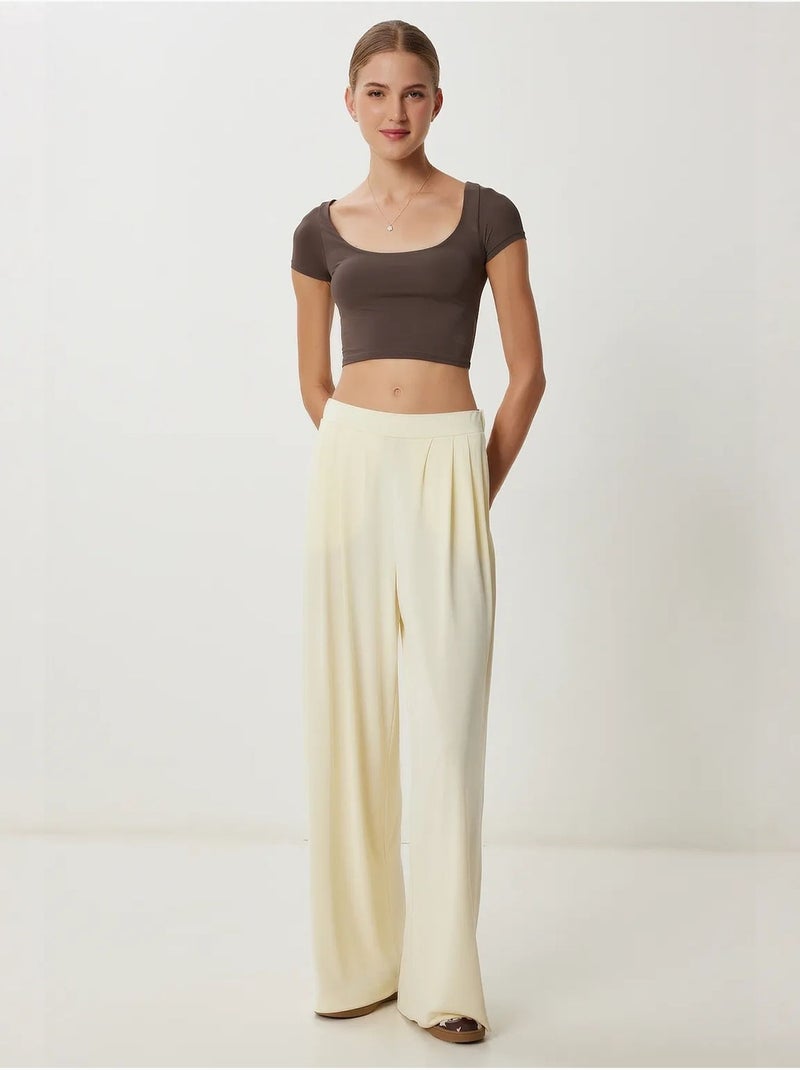 Pantaloni palazzo pull-on a gamba ampia istanbul Giallo limone - Kiabi