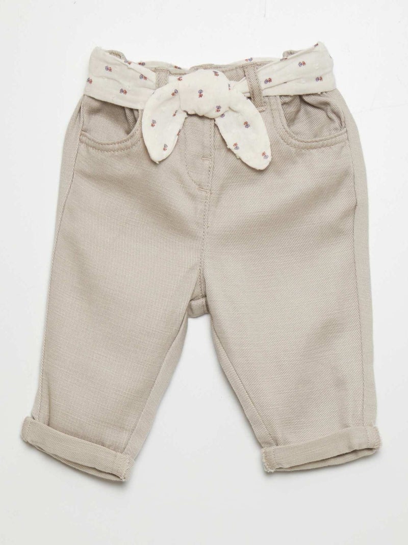 Pantaloni paperbag BEIGE - Kiabi