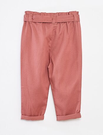 Pantaloni paperbag con vita regolabile