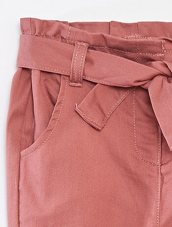 Pantaloni paperbag con vita regolabile
