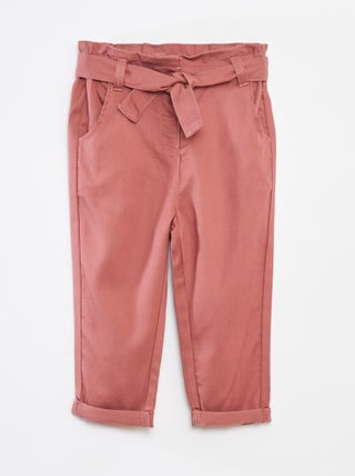 Pantaloni paperbag con vita regolabile
