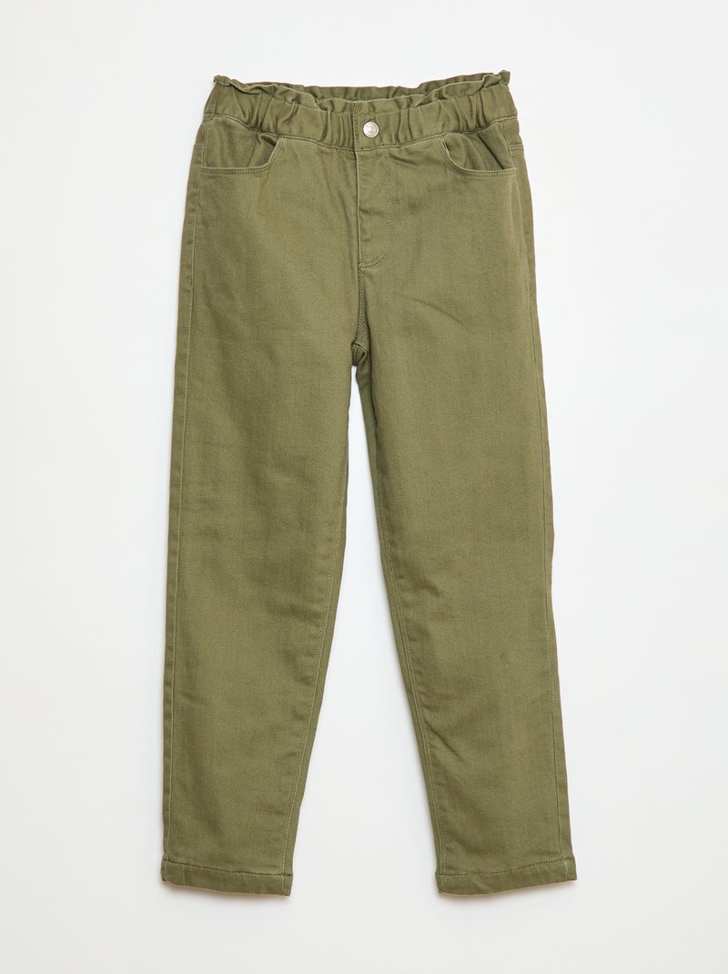 Pantaloni paperbag imbottiti Verde - Kiabi