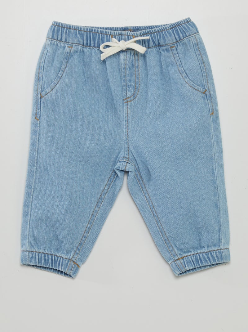 Pantaloni paperbag in jeans BLU - Kiabi