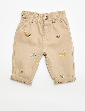 Pantaloni paperbag in twill