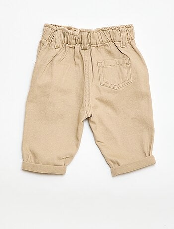 Pantaloni paperbag in twill