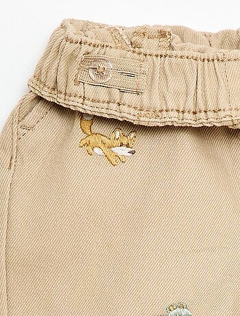 Pantaloni paperbag in twill