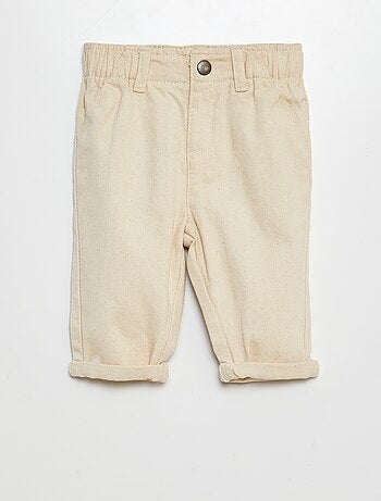 Pantaloni paperbag in twill
