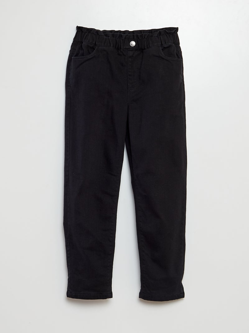Pantaloni paperbag in twill con fodera interna nero - Kiabi